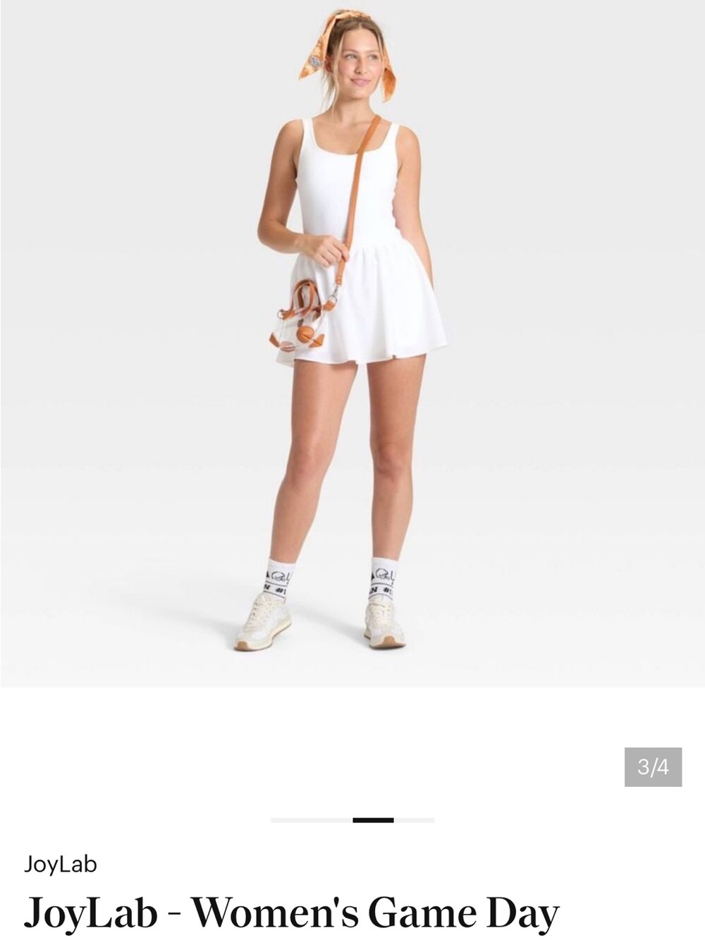 JoyLab White Scoop-Neck Game Day Romper , size small • size large